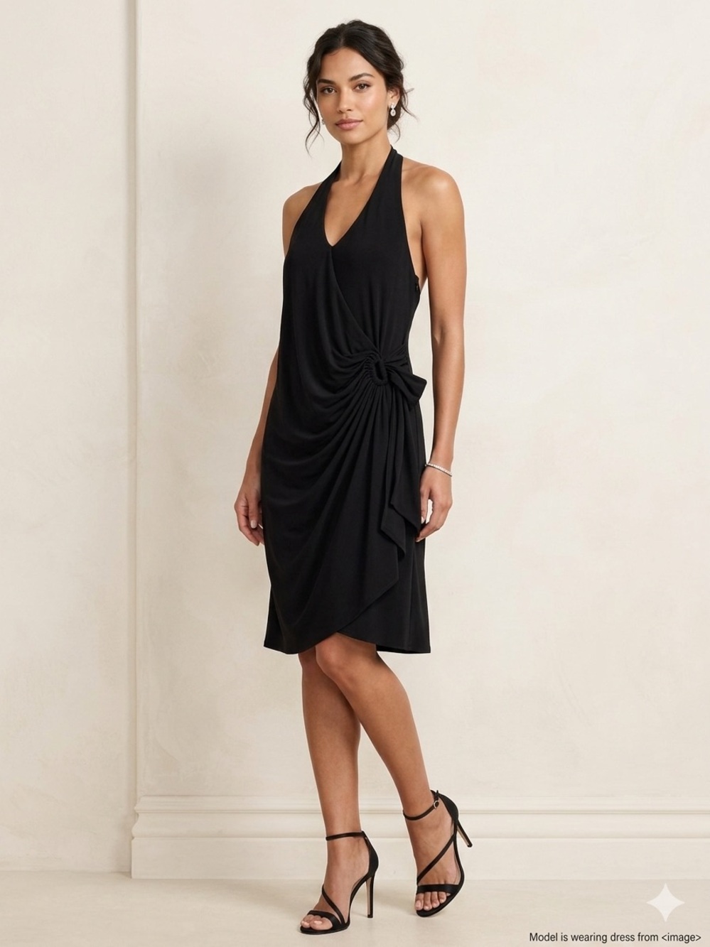Style & Co. Black Halter Knot-Detail‎ Mini Dress